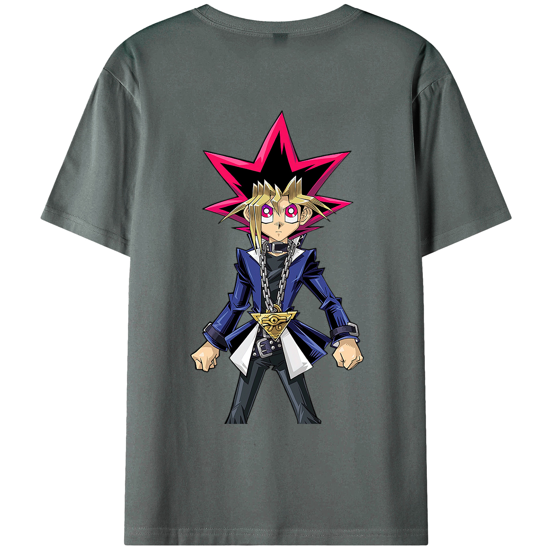 （画像用） 遊☆戯☆王 Yu-Gi-Oh! 綿100％ メンズ半袖Tシャツ（バックプリント） 通気性